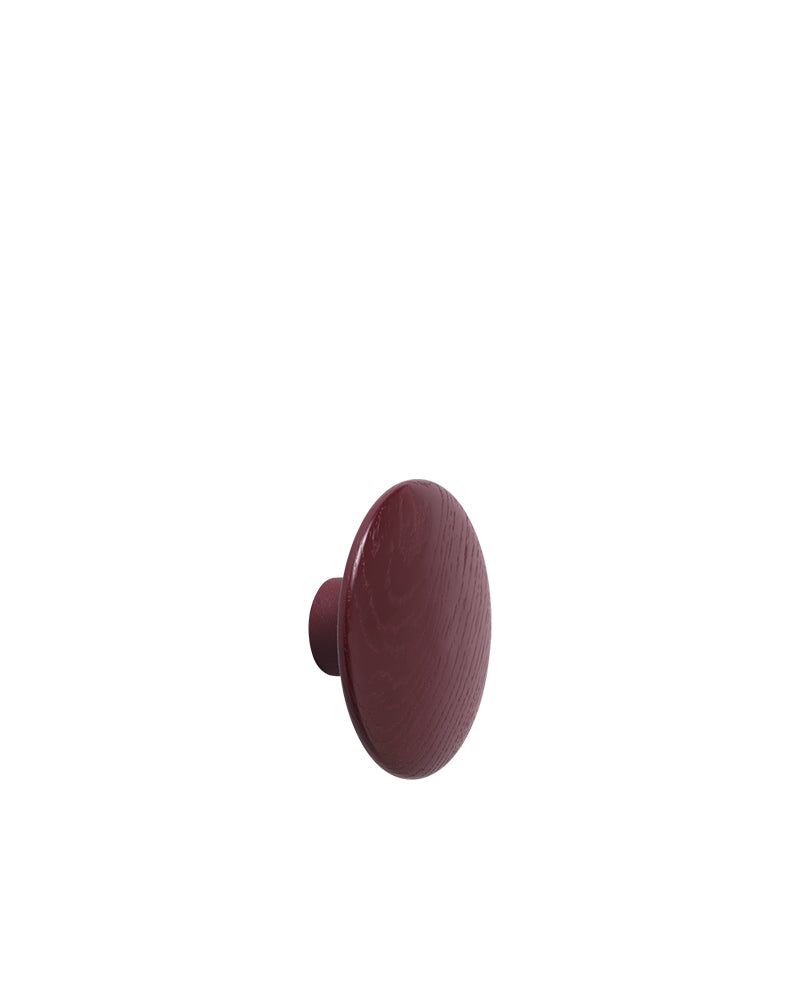 Dots - Patère en chêne rouge foncé - ø13
