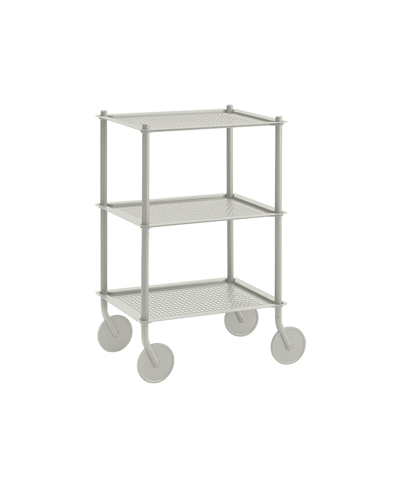 Flow Large - Light grey trolley - Perforated metal