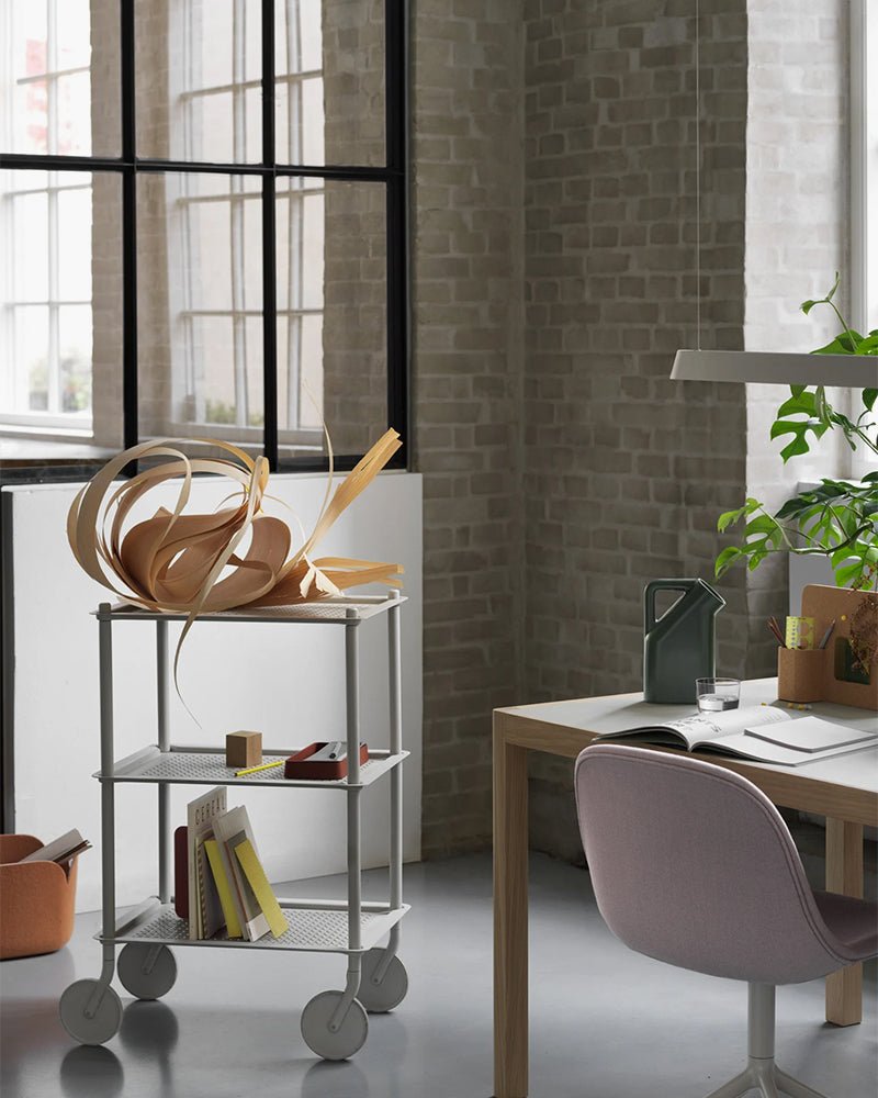 Flow Large - Light grey trolley - Perforated metal