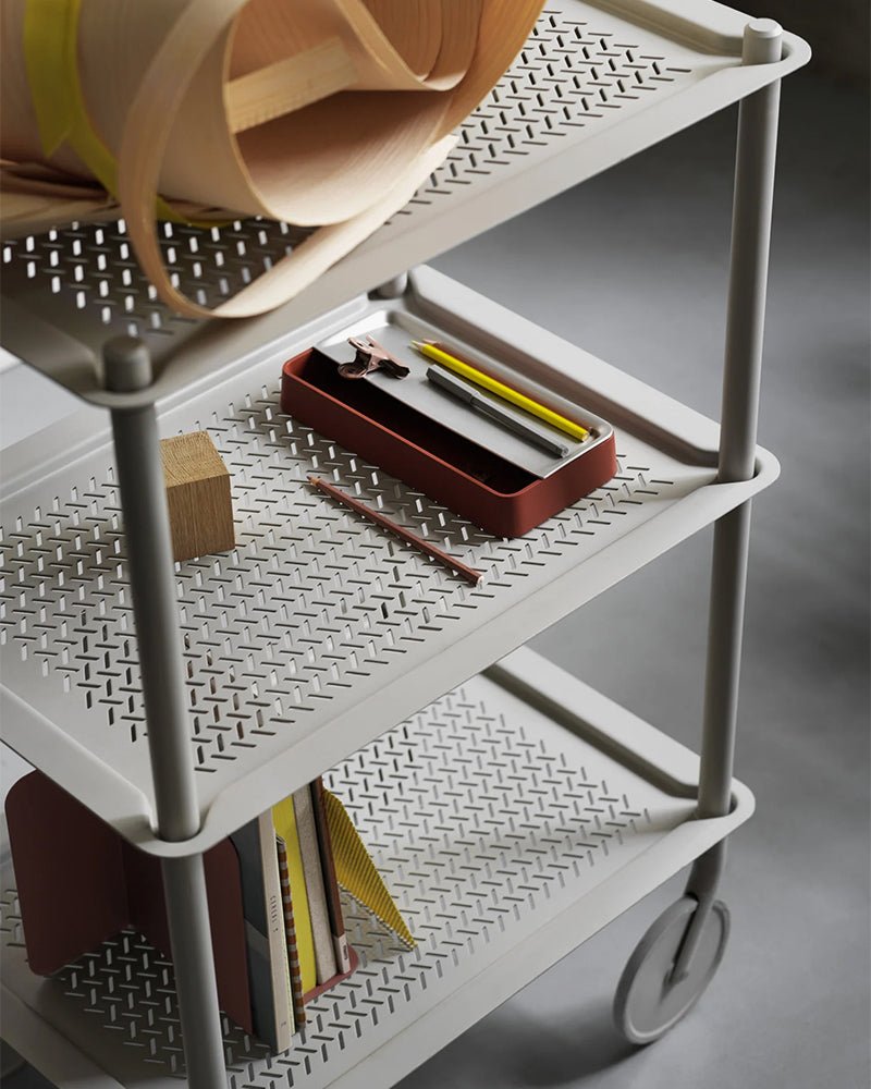 Flow Large - Light grey trolley - Perforated metal