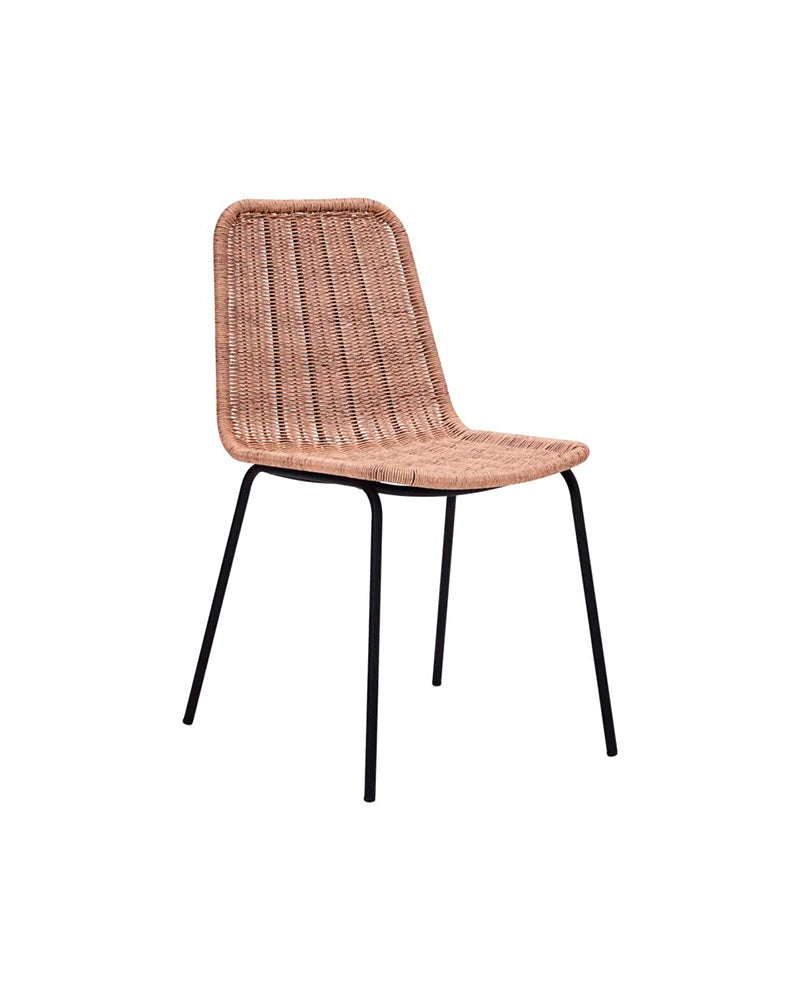 Hapur - Natural café chair - black legs