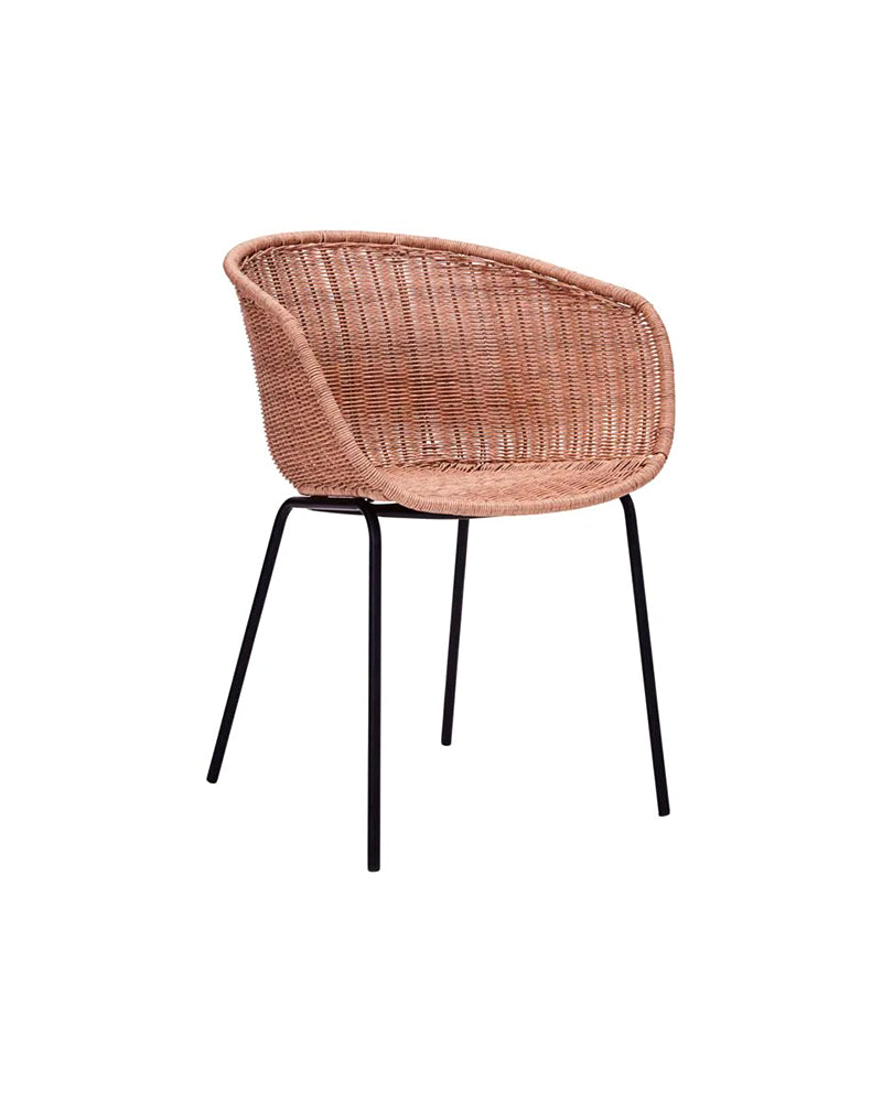 Hapur - Natural shell chair - black legs