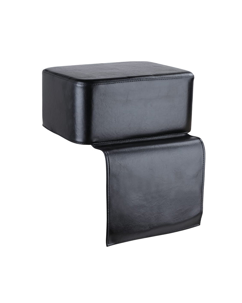 Børnepude til frisørstol. Fritlagt og vist på grå baggrund