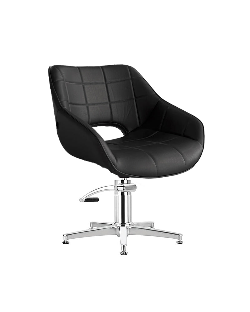Rosie Black - Black hairdressing chair - Chrome cross foot