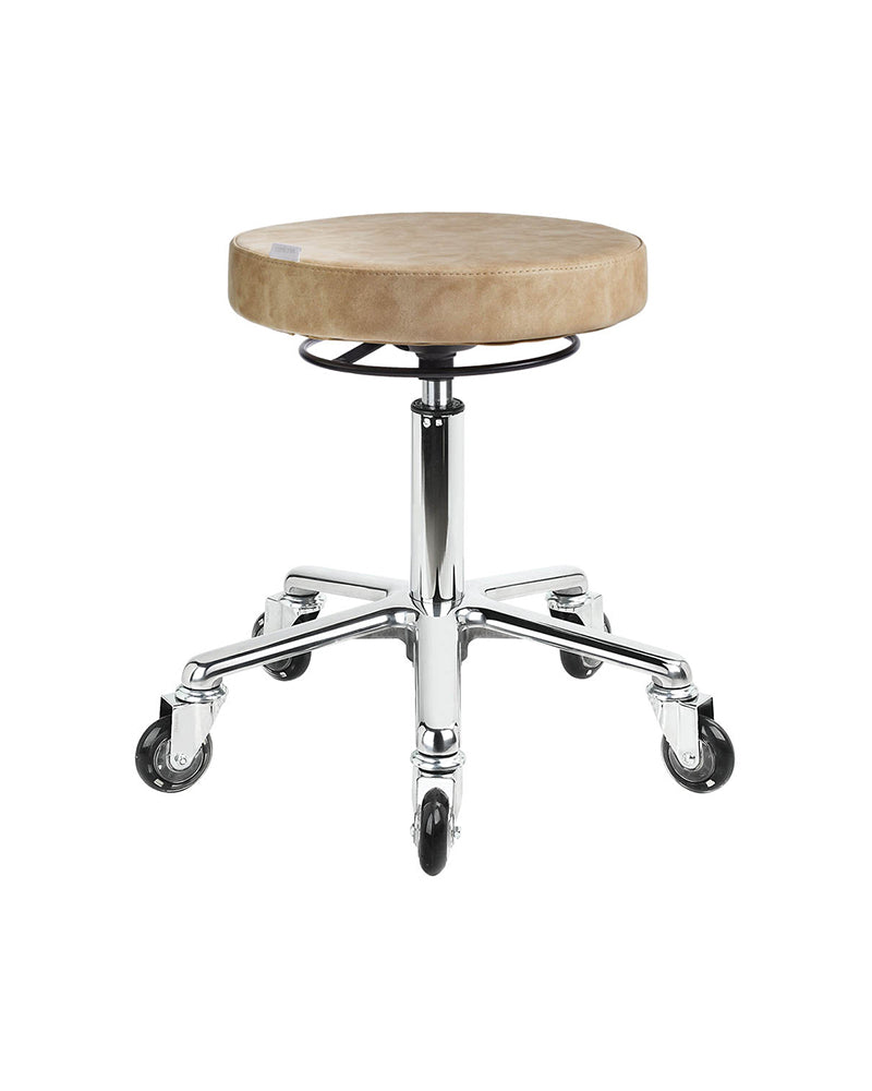 Round Sand - Beige cutting chair - Chrome cross foot