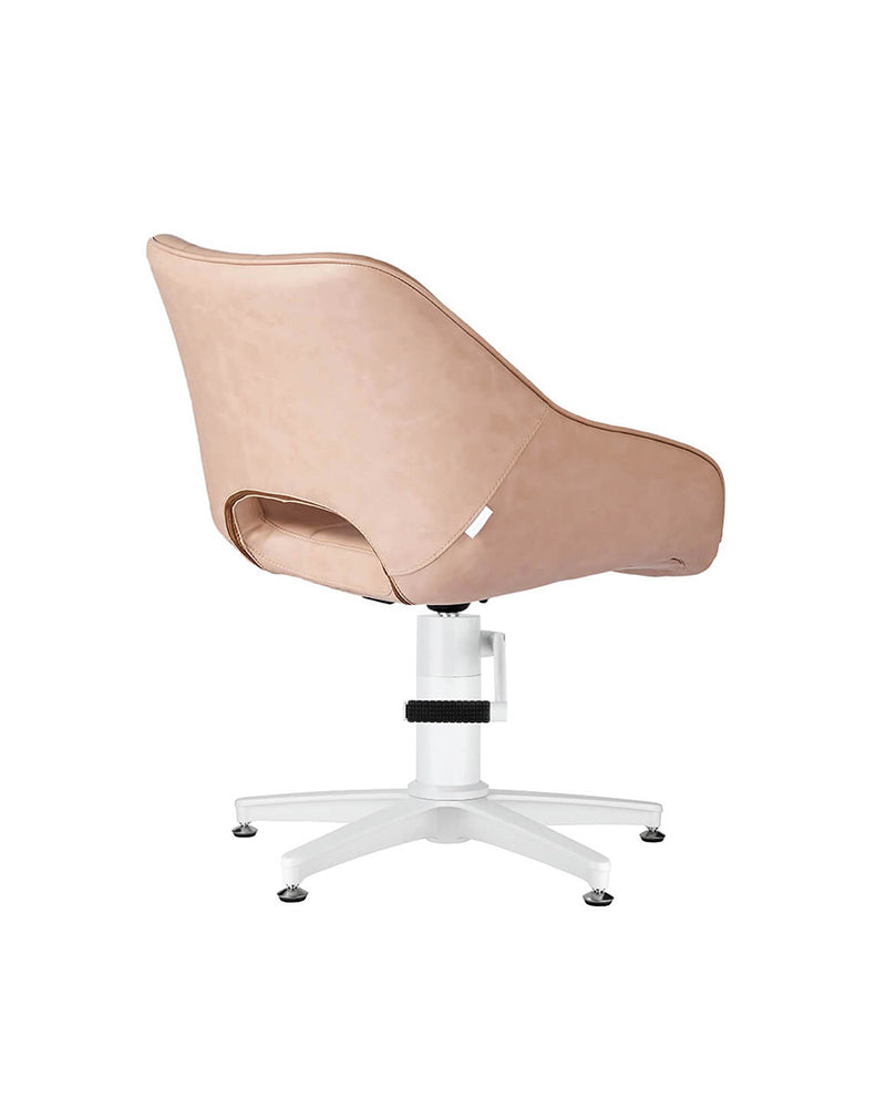 Rosie Blush - Pink hairdressing chair - White cross foot