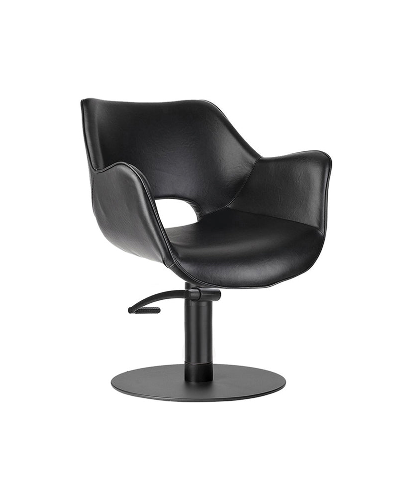 Chloe Black - Black hairdressing chair - Black plate base