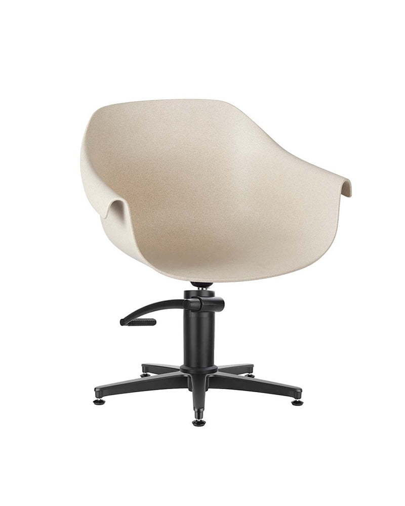 Eco - Beige hairdressing chair - Black cross foot