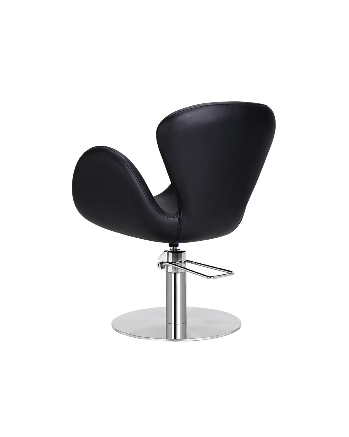 Chloe - Fauteuil de coupe noir avec base ronde chromée