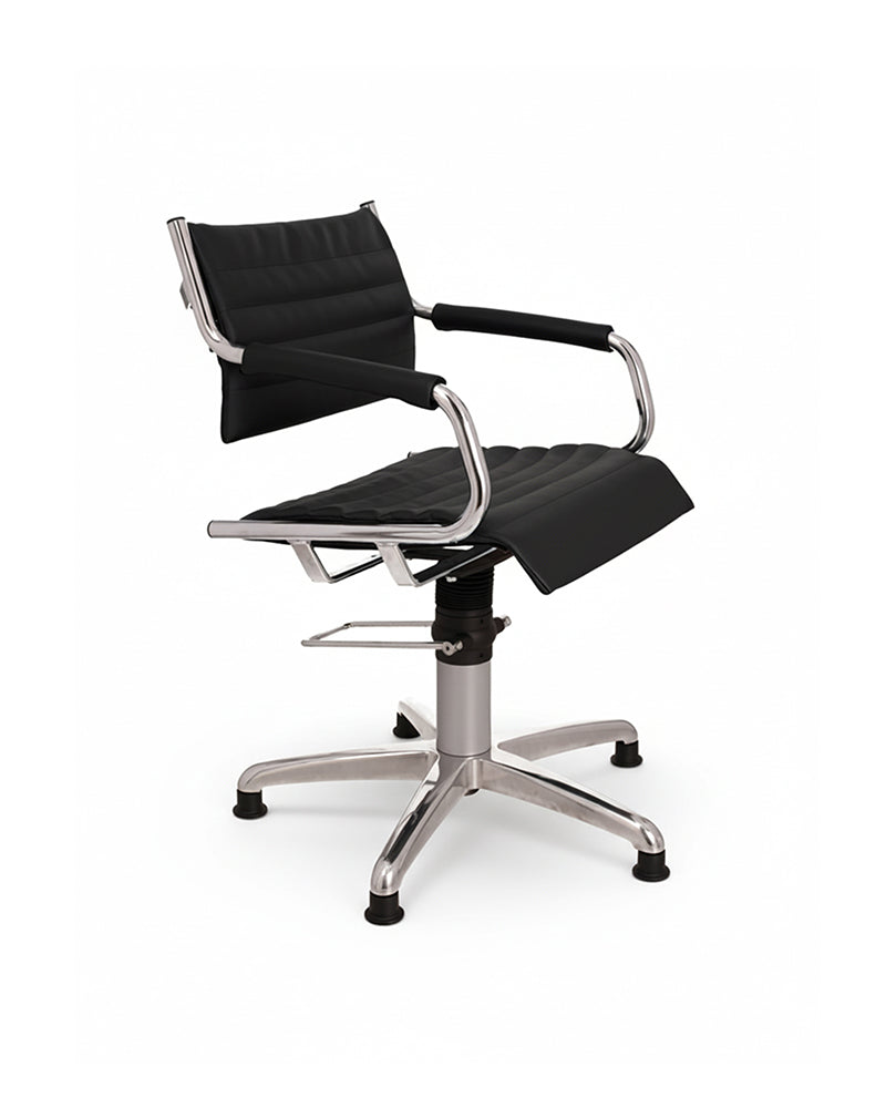 Greiner 59 - black styling chair with chrome cross base