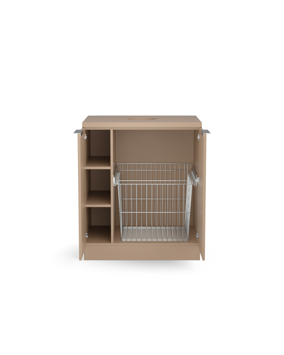 Colorbar towel basket - Washbasin in beige - Matt black