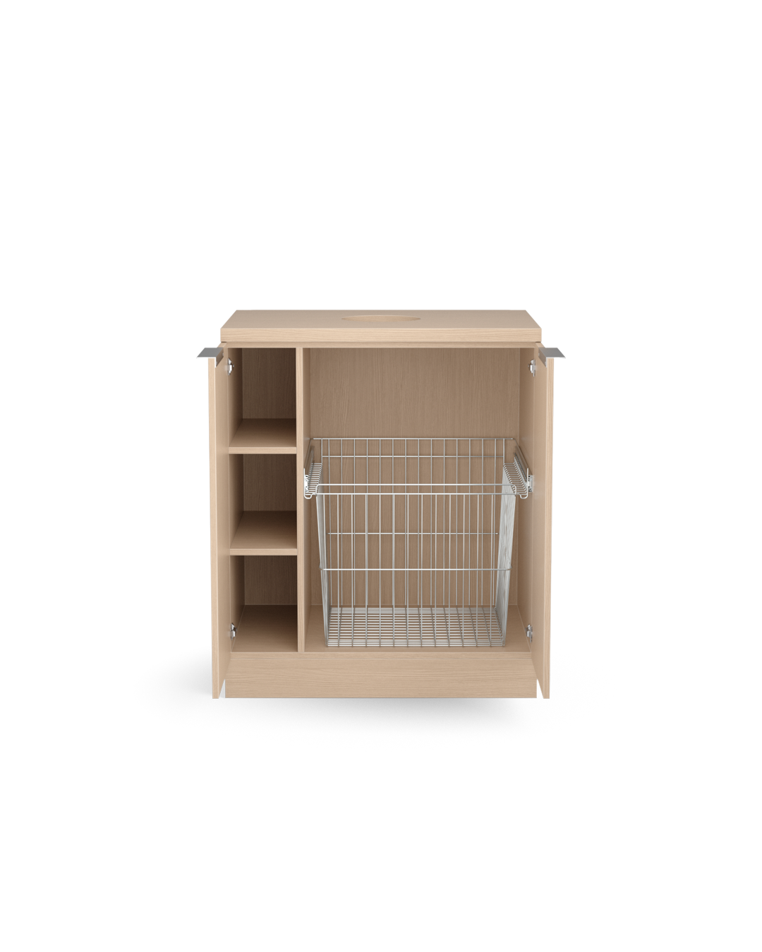 Colorbar towel basket - Washbasin in oak pattern - Matt black