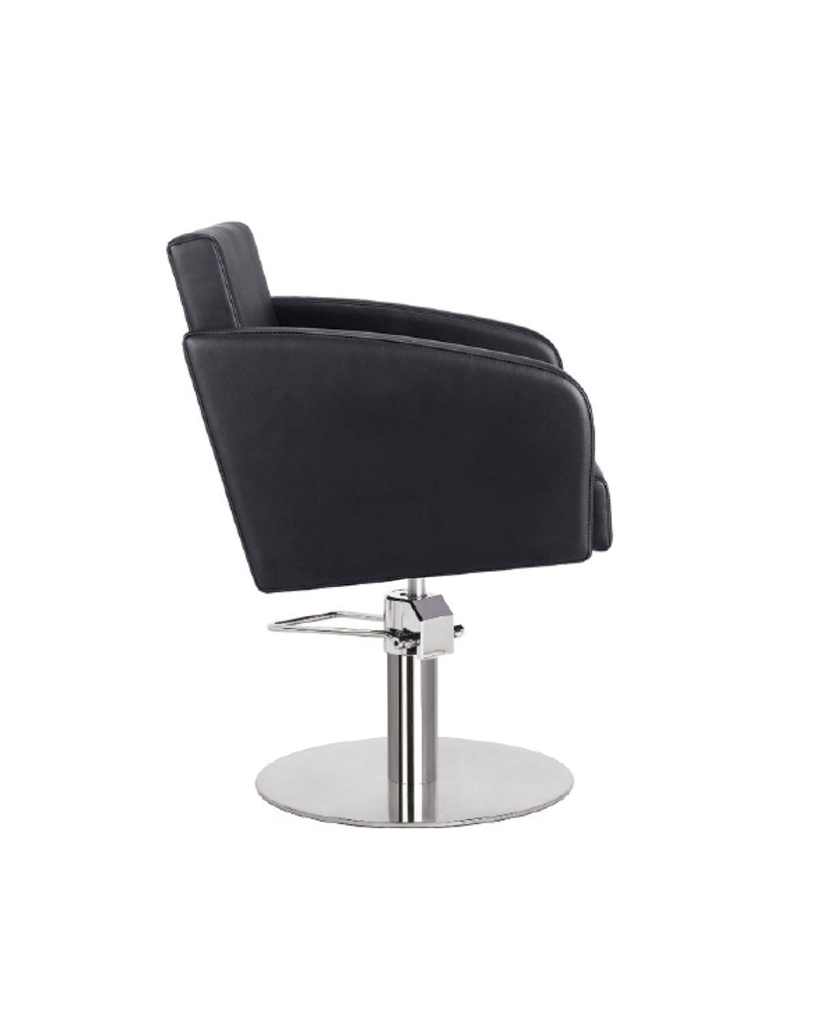 Loris - Fauteuil de coupe noir avec base ronde chromée