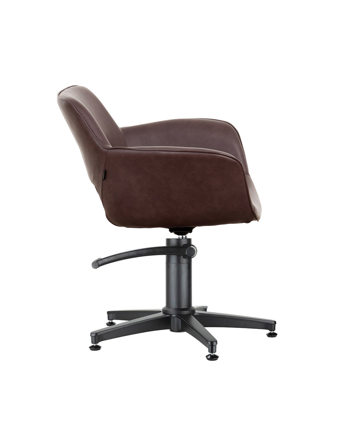 Milo Merlot - Fauteuil de coupe brun avec base étoile noire