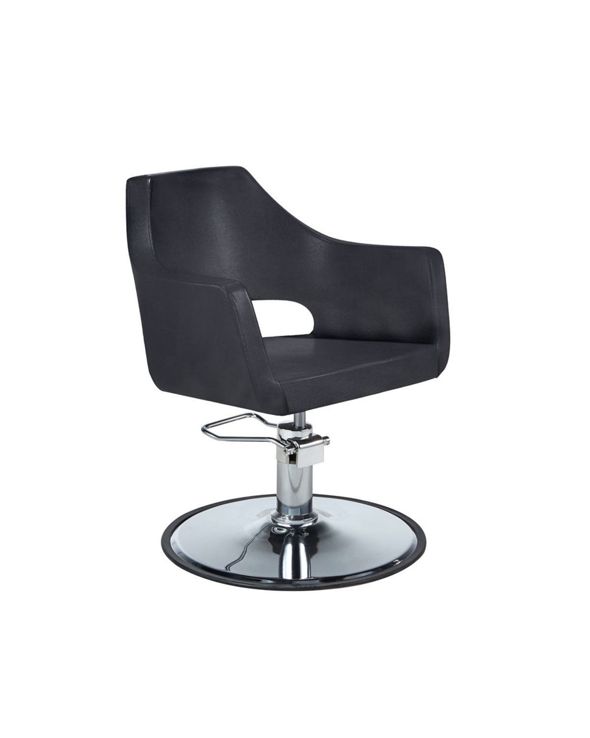 Misty - Fauteuil de coupe noir avec base ronde chromée