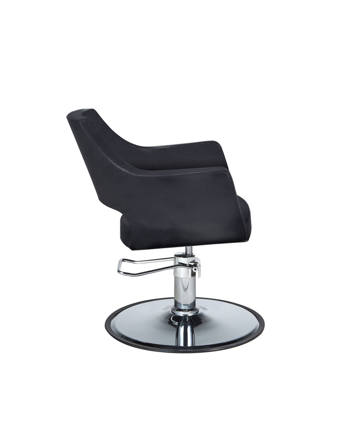 Misty - Fauteuil de coupe noir avec base ronde chromée