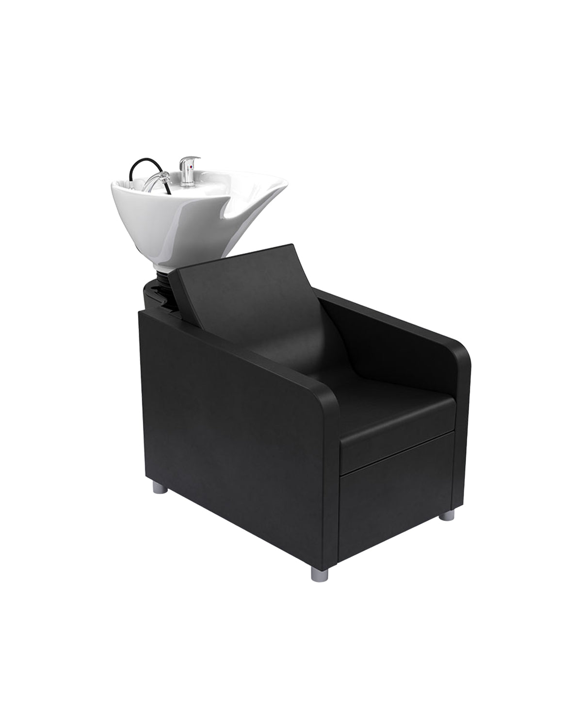 Noe - Bac de lavage noir avec cuvette blanche