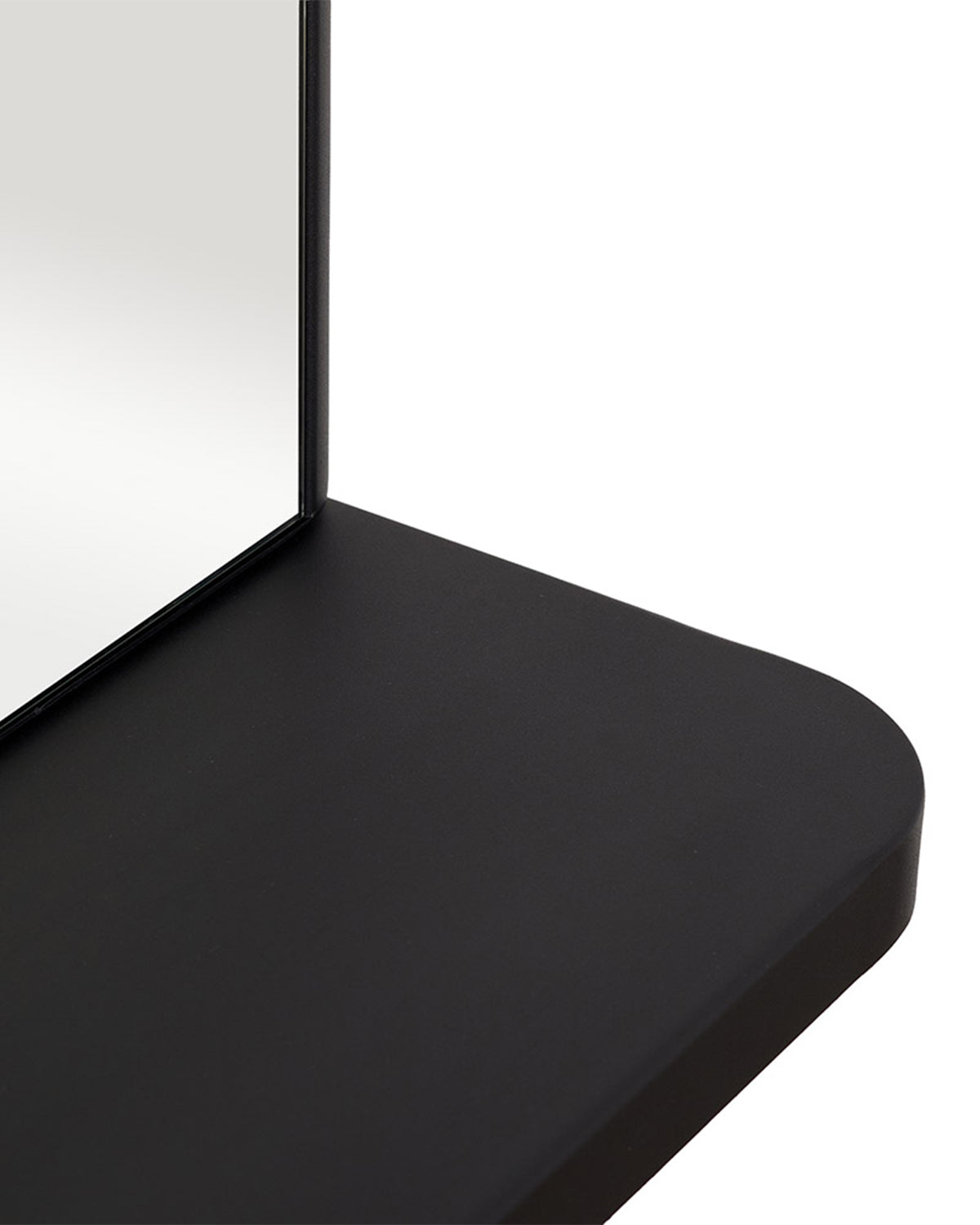 Ombre - Miroir de coiffure noir avec étagère