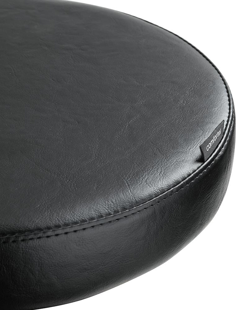 Round Black - Black cutting chair - Chrome cross foot