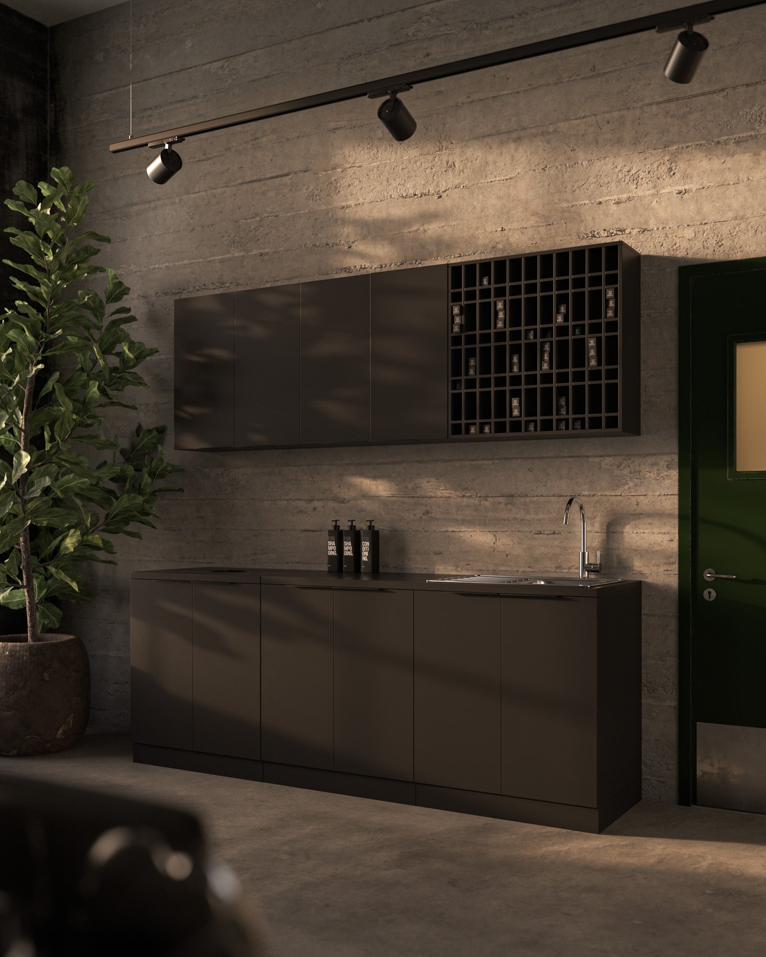 Colorbar cabinet - Black wash cabinet - Matte black