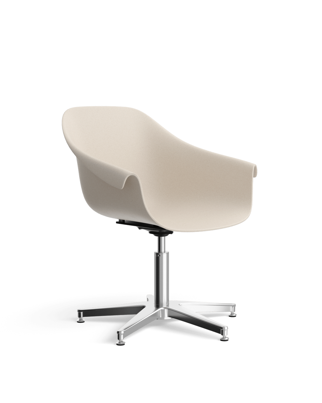 Eco - Beige waiting chair - Chrome cross foot